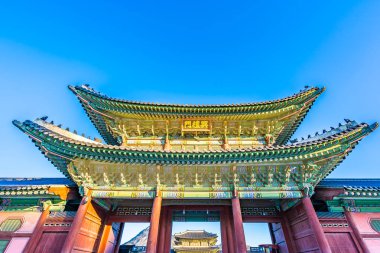 Gyeongbokgung Sarayı Seul Güney Kore'de bina güzel mimari