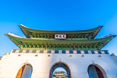 Gyeongbokgung Sarayı Seul Güney Kore'de bina güzel mimari