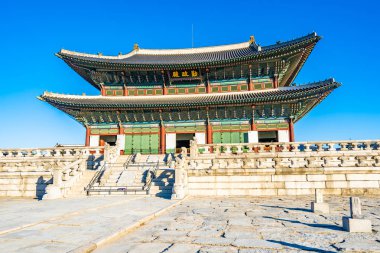 Gyeongbokgung Sarayı Seul Güney Kore'de bina güzel mimari