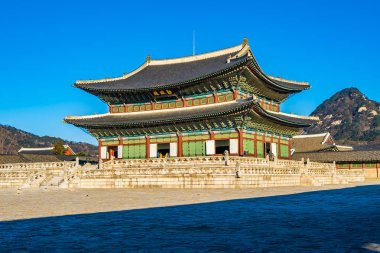 Gyeongbokgung Sarayı Seul Güney Kore'de bina güzel mimari