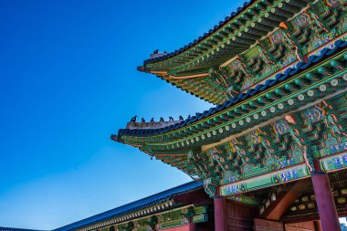 Gyeongbokgung Sarayı Seul Güney Kore'de bina güzel mimari 