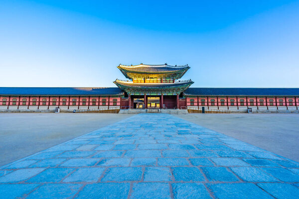 Beautiful architecture building Gyeongbokgung palace in Seoul South Korea