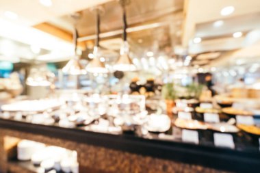 Kahvaltı büfesi hotel iç restoranda yemek için arka plan bulanıklık