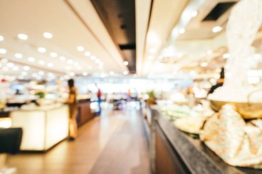 Kahvaltı büfesi hotel iç restoranda yemek için arka plan bulanıklık