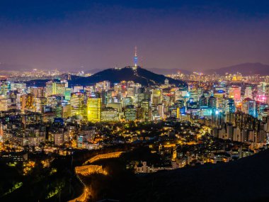Bina Cityscape Kulesi Seoul City Güney Kore ile güzel mimari