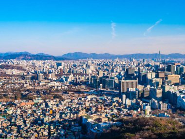 Bina Cityscape Kulesi Seoul City Güney Kore ile güzel mimari