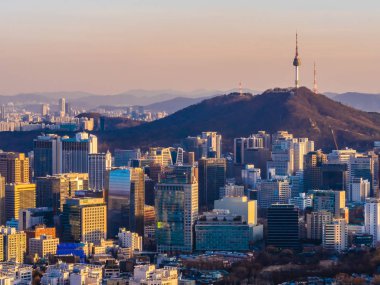 Bina Cityscape Kulesi Seoul City Güney Kore ile güzel mimari