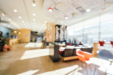 Arka plan için soyut bulanık otel ve lobi iç mimarisi