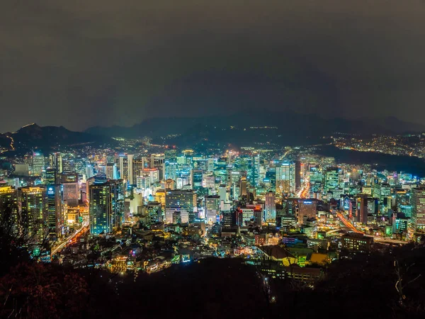 ソウル市周辺の夜 韓国の美しい建築 — ストック写真