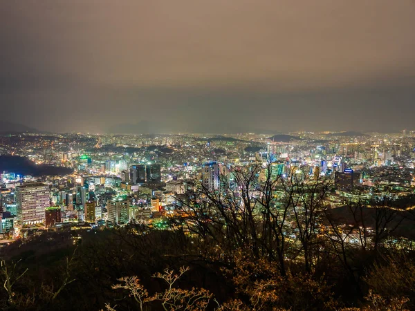 Geceleri Güney Kore Seoul Şehir Etrafında Bina Güzel Mimari — Stok fotoğraf