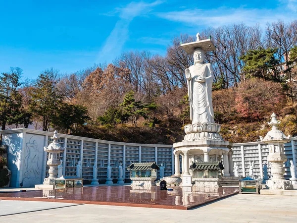 Krásný Buddhismus Socha Bongeunsa Temple City Soul Jižní Korea — Stock fotografie