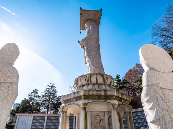 Krásný Buddhismus Socha Bongeunsa Temple City Soul Jižní Korea — Stock fotografie