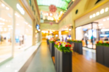 Arkaplan için mağaza içi soyut bulanıklık ve odaklanmış alışveriş merkezi