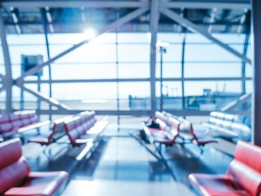 Soyut bulanıklık ve arka plan için Havaalanı terminal iç defocused