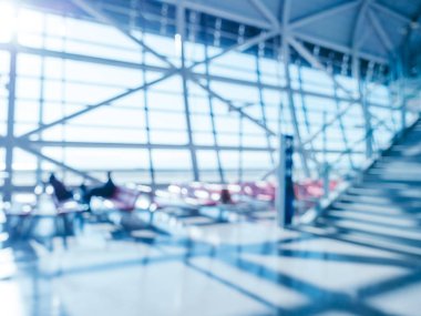 Soyut bulanıklık ve arka plan için Havaalanı terminal iç defocused