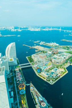 Güzel dış yapı ve Mimarlık Yokohama şehir manzarası Japonya