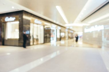 Arkaplan için mağaza içi soyut bulanıklık ve odaklanmış alışveriş merkezi