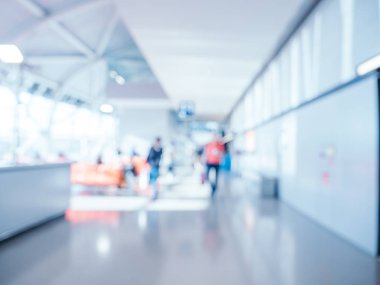 Soyut bulanıklık ve arka plan için Havaalanı terminal iç defocused