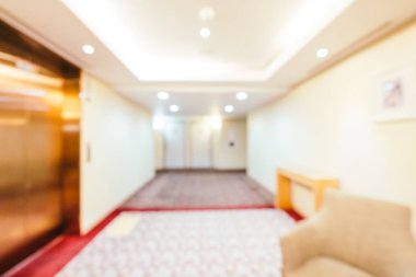 Arka plan için soyut bulanık otel ve lobi iç mimarisi