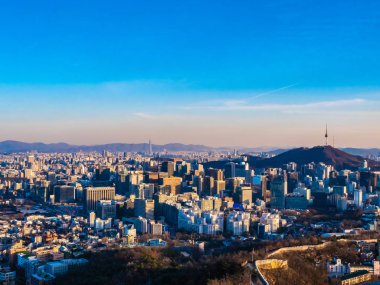 Bina Cityscape Kulesi Seoul City Güney Kore ile güzel mimari