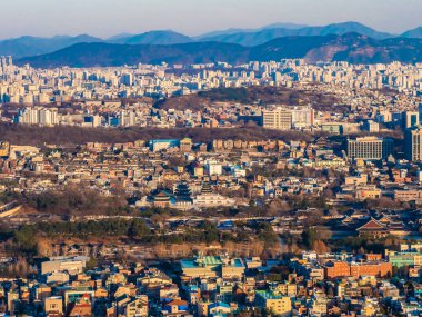 Bina Cityscape Kulesi Seoul City Güney Kore ile güzel mimari