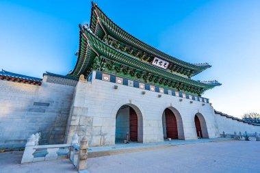 Gyeongbokgung Sarayı Seul Güney Kore'de bina güzel mimari