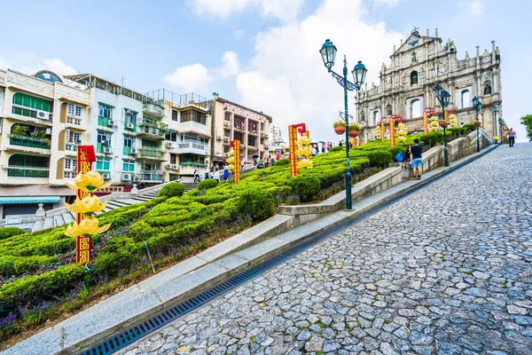 China Macau Setembro 2018 Edifício Arquitetura Antiga Bonita Com Ruína — Fotografia de Stock