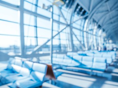 Soyut bulanıklık ve arka plan için Havaalanı terminal iç defocused