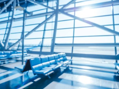 Soyut bulanıklık ve arka plan için Havaalanı terminal iç defocused