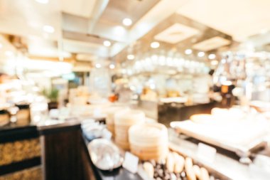 Kahvaltı büfesi hotel iç restoranda yemek için arka plan bulanıklık