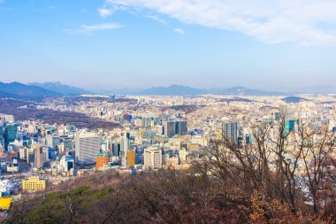 Güzel manzara ve mimari ve Seoul city Güney Kore bina cityscape