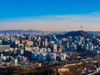 Bina Cityscape Kulesi Seoul City Güney Kore ile güzel mimari