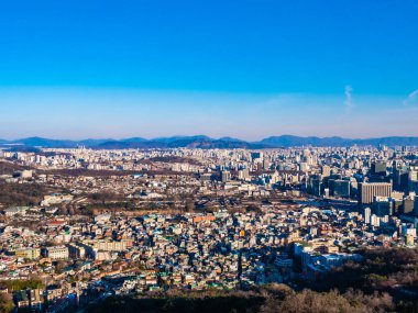 Bina Cityscape Kulesi Seoul City Güney Kore ile güzel mimari