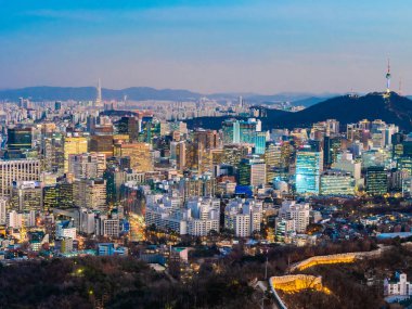 Bina Cityscape Kulesi Seoul City Güney Kore ile güzel mimari