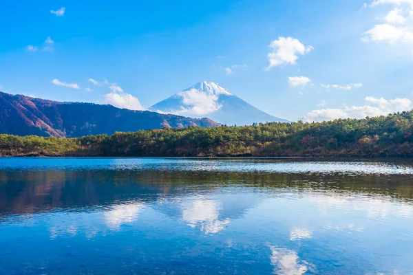 Güzel manzara dağ fuji göl Yamanashi Japonya akçaağaç ağaç yaprak ile