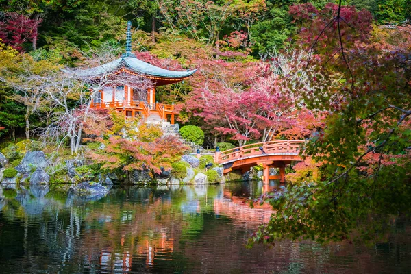 Belo Templo Daigoji Com Árvore Colorida Folha Temporada Outono Kyoto — Fotografia de Stock