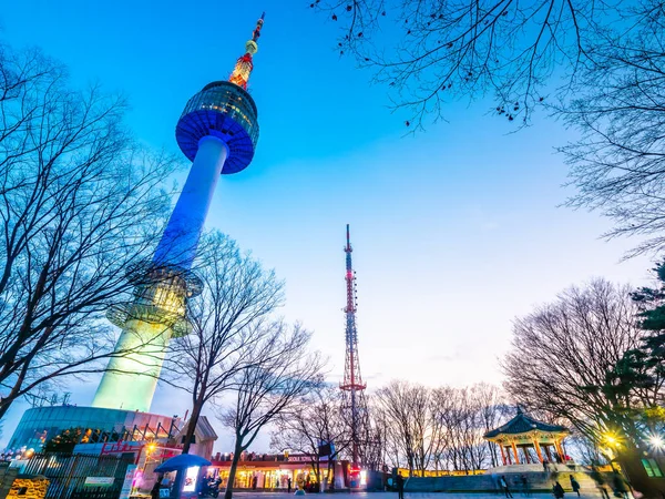 Bela Arquitetura Edifício Seul Torre Namsan Montanha Marco Seul Cidade — Fotografia de Stock