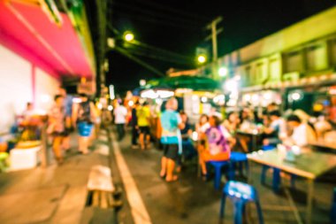 Hua hin gece Pazar sokak için arka plan bulanıklık