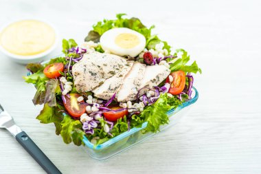 Izgara tavuk eti göğüs ile taze sebze salatası - sağlıklı gıda tarzı