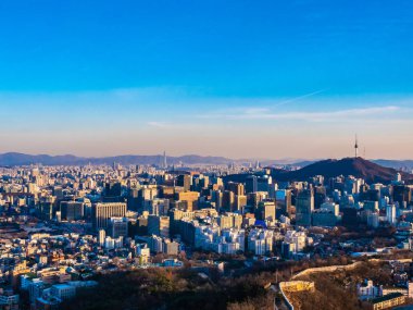 Bina Cityscape Kulesi Seoul City Güney Kore ile güzel mimari