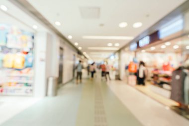 Arkaplan için mağaza içi soyut bulanıklık ve odaklanmış alışveriş merkezi