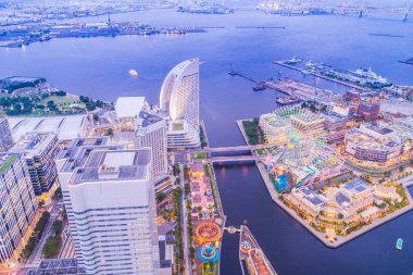 Güzel dış yapı ve Mimarlık Yokohama şehir manzarası Japonya