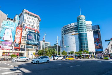 Taipei, Tayvan 30 Kasım 2018: Ximending piyasasıdır alışveriş yeni moda ve yiyecek bir şeyler bulmak için popüler bir yer Taipei