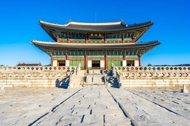 Gyeongbokgung Sarayı Seul Güney Kore'de bina güzel mimari
