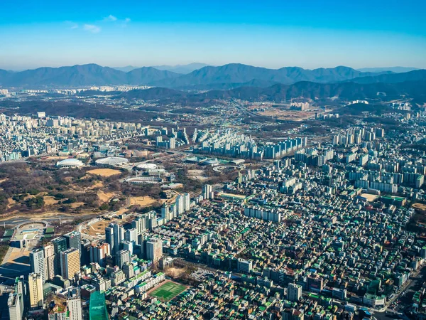 Bella Vista Aerea Dell Edificio Architettura Nella Città Seoul — Foto Stock