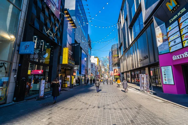 Seoul Sydkorea December 2018 Myeong Dong Marknaden Populärt Och Distrikt — Stockfoto