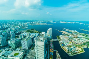 Güzel dış yapı ve Mimarlık Yokohama şehir manzarası Japonya