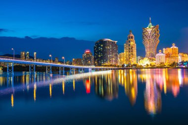 Bina Cityscape macau City geceleri güzel mimari