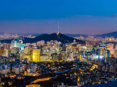 Bina Cityscape Kulesi Seoul City Güney Kore ile güzel mimari