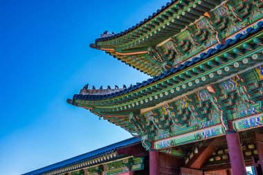 Gyeongbokgung Sarayı Seul Güney Kore'de bina güzel mimari